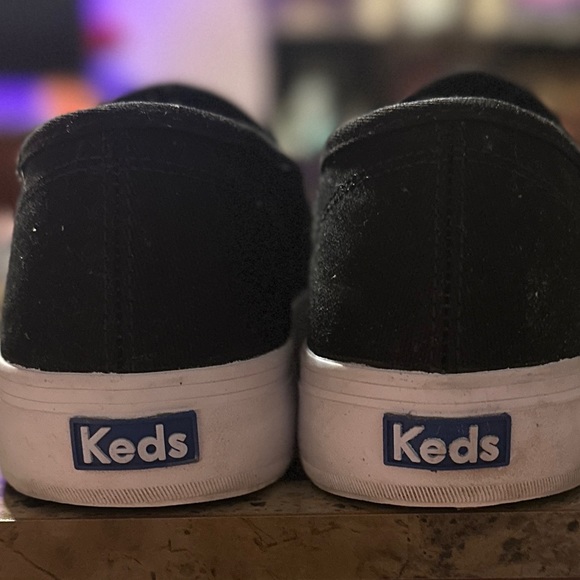 ✨ Like New Women’s Double Decker Keds Canvas Slip On Sneaker Black Size 11W ✨ - Picture 3 of 10